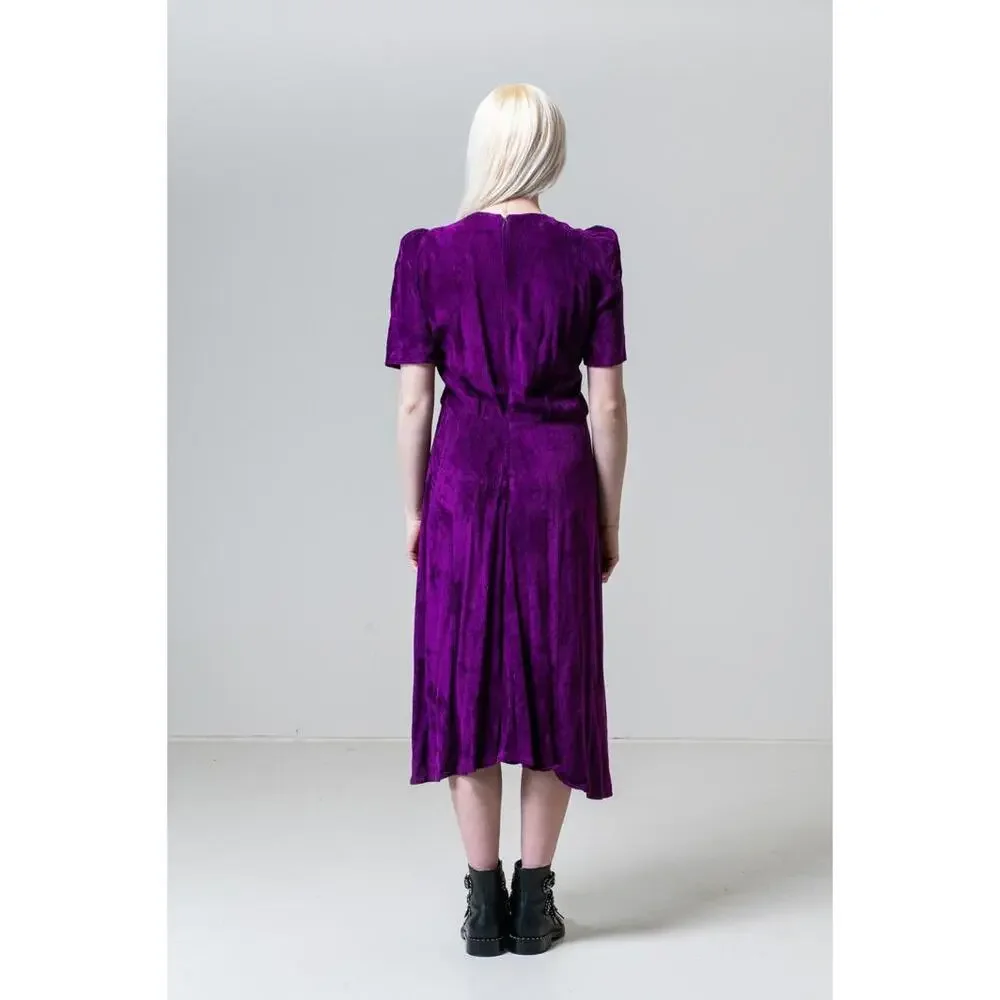 Isabel Marant Purple Ribbed Short Sleeve Maxi Dress - Picture 2 of 5